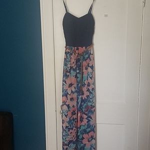 Floral Navy & Pink Dress